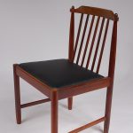 1950’s Scandinavian styled rosewood dinner chairs with new black skai upholstery