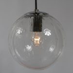 L2714-6 1960s Dutch glass balls hanging lamp by Raak, Netherlands