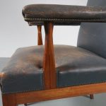 m22567 m22568 m22569 1950s Rosewood conference chair with blue leather upholstery Denmark