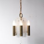 L4112 Kalmar hanglamp klein, wit goud pijpjes Mazzega Italy