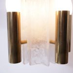 L4112 Kalmar hanglamp klein, wit goud pijpjes Mazzega Italy