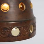 L4162 1960s Small hanging lamp in glass covered with copper with perforations Nanny Still Raak / Netherlands