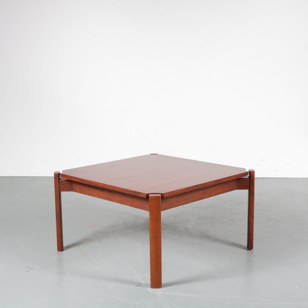 m23930 1960s Model T73 teak square coffee table Osvaldo Borsani Tecno / Italy