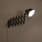 L4168 1950s Industrial style scissor wall mounted lamp in grey metal Germany
