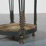 m24030 1950s Italian black metal umbrella stand with brass details Italy