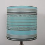 L4457 1960s White glass table lamp with chrome details and fabric hood Ingo Maurer M-Design / Germany
