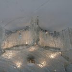 L4463 1960s Ceiling lamp in iced glass Kaiser Leuchten / Germany