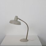 L4527 1950s gray metal desk lamp with chrome arm Sis/ Sweden