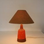 L4531 1960s ceramic table lamp with fabric hood Fratelli Vanciullacci / Italy