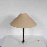 L4605 1960s table lamp on glass base with fabric hood Paul Kedelv Flygsfors Zweden