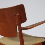 INC90 1950s birch easy chair green fabric upholstery Peter Hvidt Pastoe NL