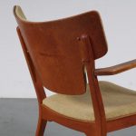 INC90 1950s birch easy chair green fabric upholstery Peter Hvidt Pastoe NL