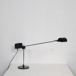 L4645 1970s chrome with black plastic desk lamp De Pas, D'Urbino Lomazzi Stilnovo Italy