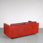 m25323 1960s 2-Seater sofa in deep red leather Pierre Paulin attributed Artifort / Netherlands