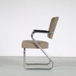 m25493 1950s Chrome pipe frame office chair with original upholstery Paul Schuitema Fana / Netherlands