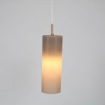 L4563 1960s Glass with brass cylinder shaped lamp in grey Gino Vistosi Venini / Italy