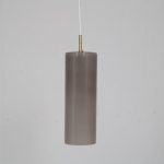 L4563 1960s Glass with brass cylinder shaped lamp in grey Gino Vistosi Venini / Italy
