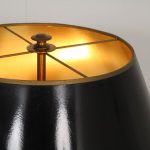 L4450 1970s Luxurious brass table lamp with black lacquered hood Belgium