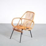 1950s Rattan easy chair by Dirk van Sliedrecht for Gebroeders Jonkers, Netherlands