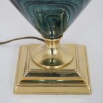 L4817 1960s Luxury table lampp in brass with ceramics Maison Le Dauphin / France