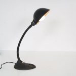 L4746 1930s Black metal bauhaus desk lamp with flexible arm Germany