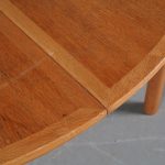 m25690 1960s Round oak extendible dining table with two inlay tops Borge Mogensen Karl Andersen, Sweden