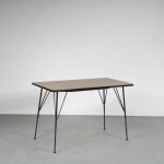 m25661 1950s Adjustable metal dining coffee table with laminated top Rudolf Wolf Elsrijk, Netherlands