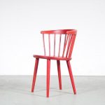 m25717 1960s Red wooden spokeback chair Yngve Ekström Nesto, Sweden