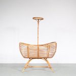 m25720 1950s Rattan baby bed Netherlands