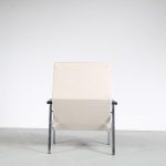 m25448 1960s easy chair on black metal base with skai armrest and new upholstery Martin Visser Spectrum / NL
