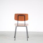 m25740 1950s Dining / side chair on black metal frame with plywooden seat and back Cordemeijer Gispen, Netherlands