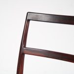 m25762 1950s Rosewooden dining / side chair with black leather upholstery Arne Vodder Sibast, Denmark