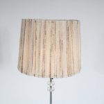 L4806 1960s Chrome metal floor lamp with plexiglass details and fabric hood Raak / Netherlands