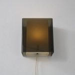 m25746 1960s White with smoke perspex wall lamp France