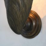 L4528 1970s unique brass wall lamp in the shape of a shell Maison Jansen / France