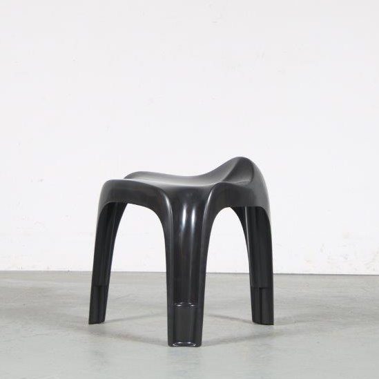 mb663 2000s Black plastic "Casalino" stool (1970s design) Alexander Begge Casala, Germany