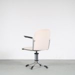 m23833 1950s Swivel desk chair on chrome pipe metal frame with new upholstery W.H. Gispen Gispen / Netherlands