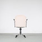 m23833 1950s Swivel desk chair on chrome pipe metal frame with new upholstery W.H. Gispen Gispen / Netherlands