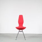 m25892 1990d "Date" Chair in red fabric on chrome plated metal Olaf Eldoy Variér Stokke, Sweden