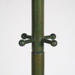 m25912 1970s Green stained wooden free standing coat rack Italy