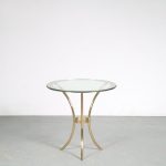 m25837 1980s Brass side table with glass top Valenti, Italy