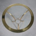 m25837 1980s Brass side table with glass top Valenti, Italy
