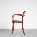 m26046 1950s Bentwooden chair with webbing seat and backrest Commissioned by Le Corbusier Ligna, Czech