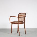 m26046 1950s Bentwooden chair with webbing seat and backrest Commissioned by Le Corbusier Ligna, Czech