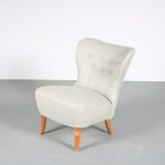 m26000 1950s Cocktail chair with original beige/ grey fabric upholstery Theo Ruth Artifort, Netherlands