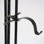 m26058 1980s Post-modern black metal free standing coat rack with adjustable hooks Italy