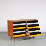 m26064 1950s Oak wooden drawer cabinet with eight coloured laminated drawers Jiroutek, Czech