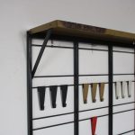 m26153 1950s Tone ladder coat rack in black metal coloured hooks Pilastro, Netherlands