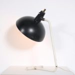 m26181 1950s Black with white metal desk lamp Hoogervorst Anvia, Netherlands