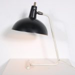 m26181 1950s Black with white metal desk lamp Hoogervorst Anvia, Netherlands
